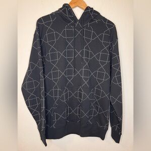 Reflex Black Hoodie with Cream Drawstring